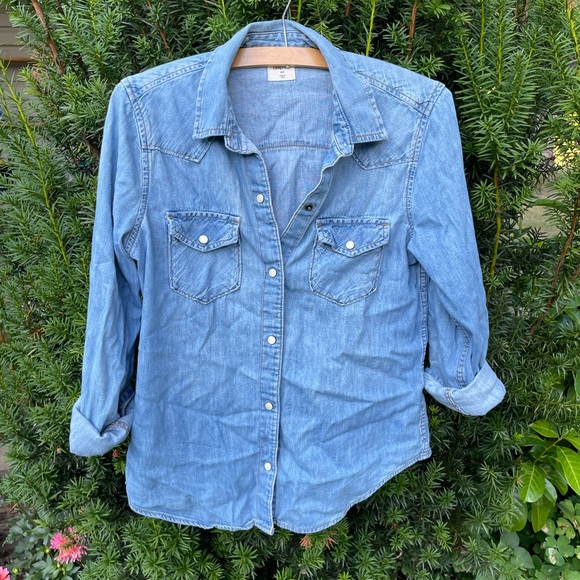 Gap pearl button snap cotton shirt - Picture 2 of 6